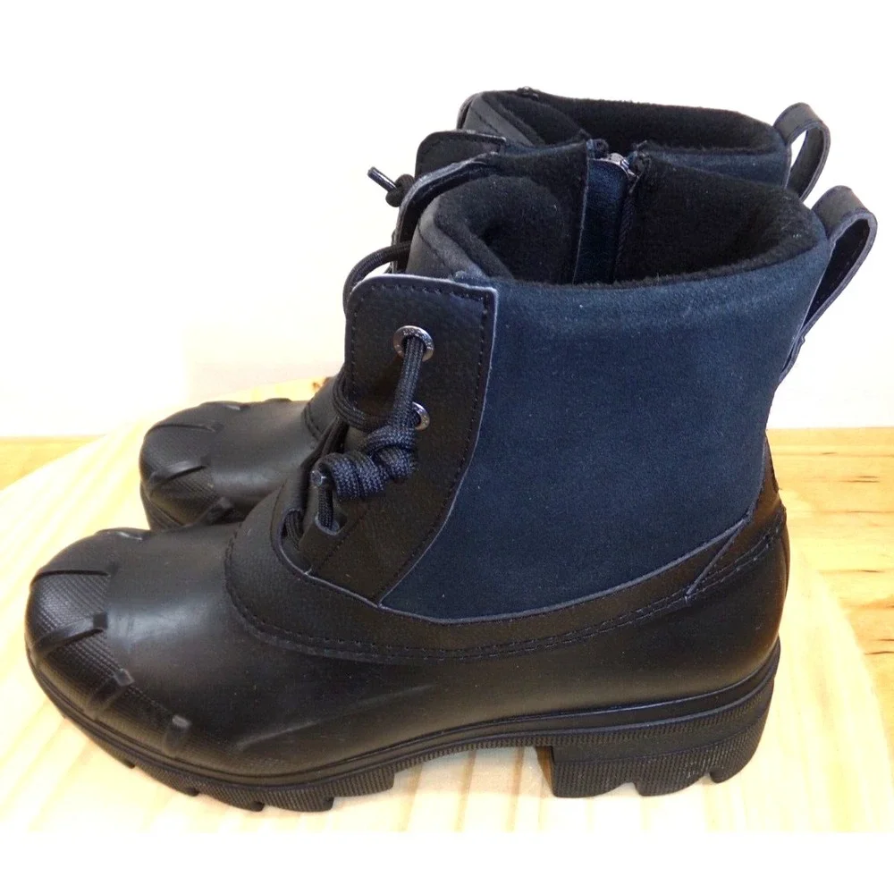 Sperry Duck Rain Boots STS88779 Womens Black Size 9 Chunky Booties